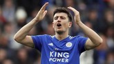 Harry Maguire menuding Leicester City mengambil keuntungan degan meningkatkan harga jualnya seiring dengan persaingan Manchester United dan Manchester City. (REUTERS/David Klein)