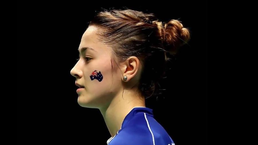 Gronya Somerville, atlit bulu tangkis cantik asal Australia keturunan Tiongkok, turut meramaikan ajang Indonesian Open 2019.