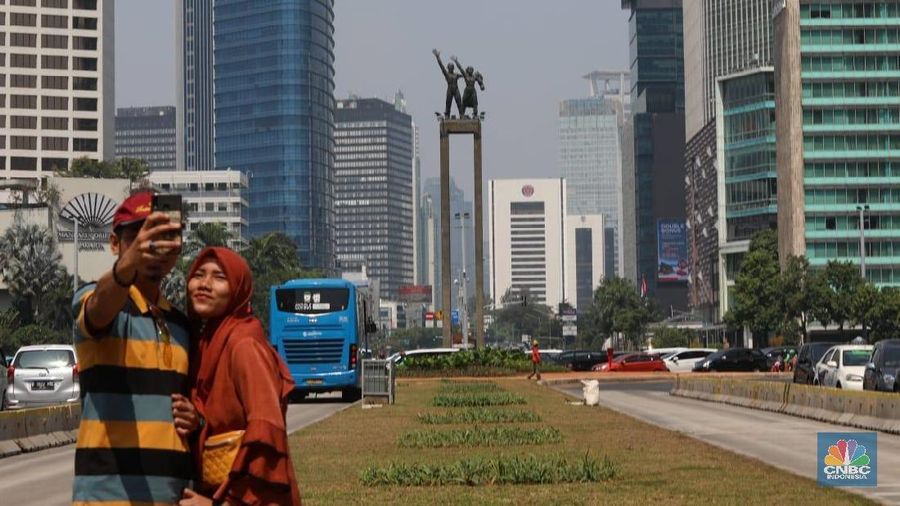 Suasana Bundaran HI Setelah Bambu Getah Getih Dibongkar (²©²ÊÍøÕ¾/Muhammad Sabki)