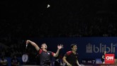 Mohammad Ahsan/Hendra Setiawan jadi wakil Indonesia pertama yang lolos ke semifinal Indonesia Open 2019. (CNN Indonesia/Adhi Wicaksono)