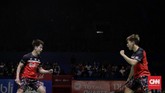 Memastikan tiket final, Kevin/Marcus berpeluang mempertahankan gelar juara di hadapan pendukung di Istora GBK. (CNN Indonesia/Adhi Wicaksono)