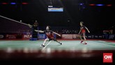 Setelah Ahsan/Hendra melaju ke final, Kevin/Marcus mendapat giliran bertanding melawan Li Junhui/Liu Yuchen. (CNN Indonesia/Adhi Wicaksono)