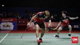 Kevin/Marcus kembali ke partai final setelah gagal menampilkan performa terbaik dalam beberapa turnamen. (CNN Indonesia/Adhi Wicaksono)