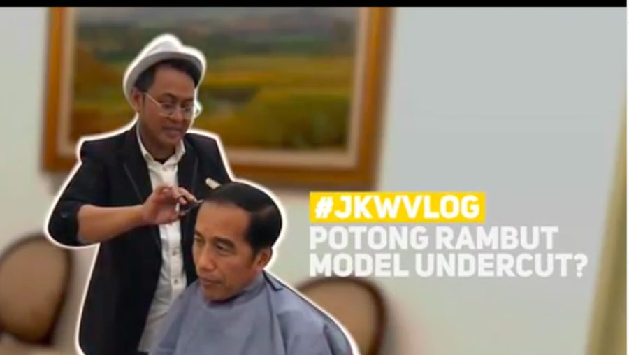 Jokowi akan mencoba untuk cukur rambut dengan model yang digandrungi oleh anak muda saat ini yaitu potong rambut dengan model undercut.