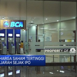 BBCA Sentuh Harga Saham Tertinggi Sejak IPO