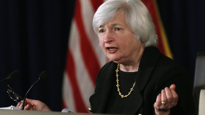 Mantan Gubernur Bank Sentral Amerika Serikat (AS) Federal Reserve, Janet Yellen (REUTERS/Gary Cameron) U.S. Federal Reserve Board chair Janet Yellen holds a news conference in Washington September 17, 2014. REUTERS/Gary Cameron