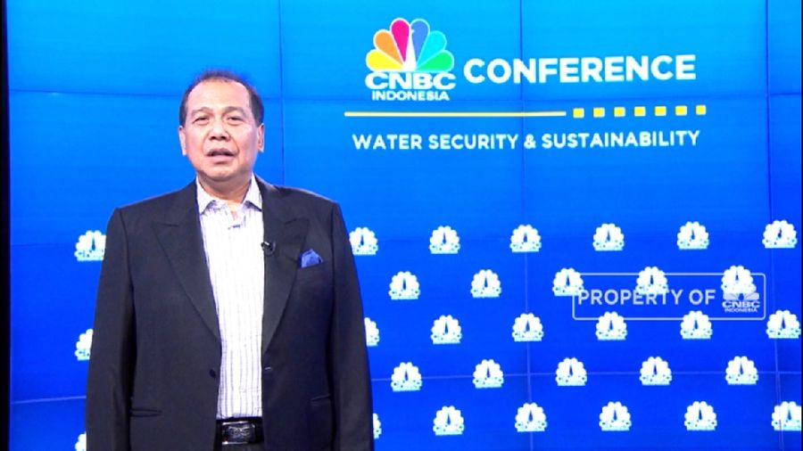 Chairman & Founder CT Corp, Chairul Tanjung menyampaikan pidato pada acara Water Security and Sustainability.