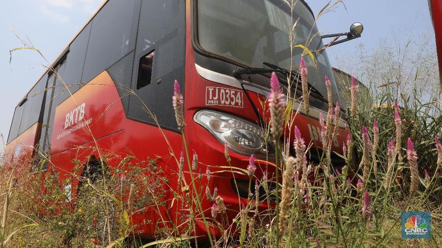 Bus-bus TransJakarta yang teronggok di Bogor berasal dari eks aset perusahaan pengadaan bus yang bermasalah pailit.