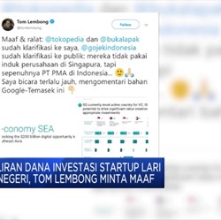 Thomas Lembong Minta Maaf kepada Para Unicorn
