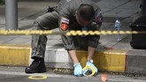 Meski begitu, hingga kini belum jelas apakah pertemuan ASEAN menjadi target ancaman bom palsu itu. (Photo by Lillian SUWANRUMPHA / AFP)