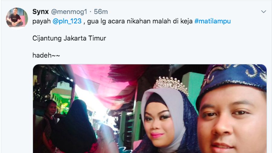 Ada saja kejadian unik di dunia maya, seperti curhat netizen ini yang saat akad nikah tiba-tiba jadi korban pemadaman listrik massal