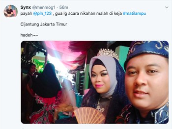 Listrik Padam Massal Saat Nikah, Netizen Curhat di Twitter