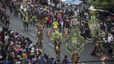 JFC ke-18 ini merupakan ajang pertama yang dibuka tanpa kehadiran sang pendirinya, desainer Dynand Fariz. Dynand meninggal dunia pada April 2019 lalu. (JUNI KRISWANTO / AFP)