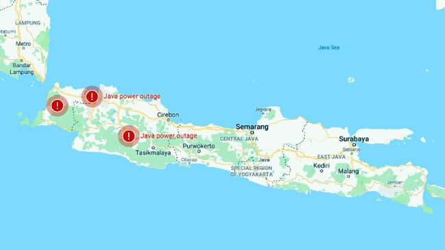 Google Maps Petakan Area Terimbas Pemadaman Listrik