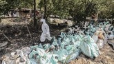 Tiga desa di Kecamatan Muaragembong terdampak kebocoran minyak mentah Pertamina yaitu Desa Pantai Bahagia, Pantai Bakti dan Pantai Sederhana. (ANTARA FOTO/Fakhri Hermansyah/wsj)