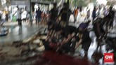 Suasana pemotongan hewan kurban di Masjid Cut Meutia, Jakarta, Minggu, 11 Agustus 2019. (CNN Indonesia/Bisma Septalisma)