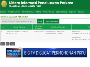 Big TV Hadapi Gugatan Kewajiban Pembayaran Utang