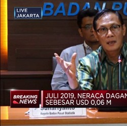 Neraca Dagang Juli 2019 Defisit USD 63,5 Juta