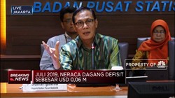 Neraca Dagang Juli 2019 Defisit USD 63,5 Juta