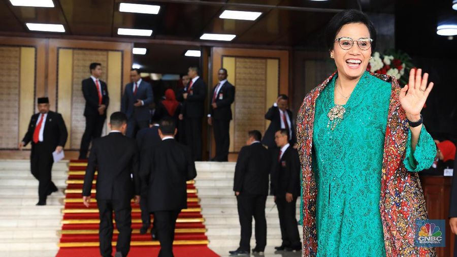 Sejumlah menteri kabinet Presiden Joko Widodo (Jokowi) menghadiri sidang.