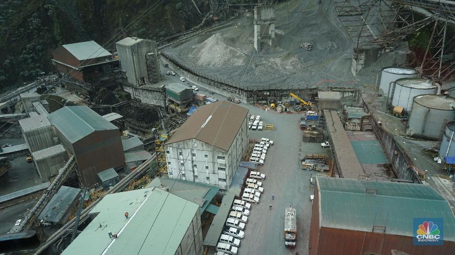 Area pengolahan konsentrat di tambang Freeport Papua yang berdekatan dengan tambang Grasberg Freeport.