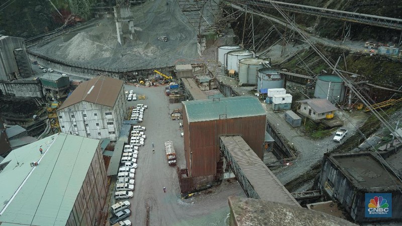 Area pengolahan konsentrat di tambang Freeport Papua yang berdekatan dengan tambang Grasberg Freeport.