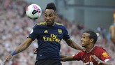 Arsenal bermain cukup impresif di babak pertama, tapi peluang emas yang didapat Pierre-Emerick Aubameyang dan Nicolas Pepe gagal membuahkan gol. (AP Photo/Rui Vieira)