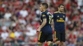 Arsenal baru mampu mencetak gol hiburan pada menit ke-85 melalui Lucas Torreira setelah menerima umpan Pierre-Emerick Aubameyang. (AP Photo/Rui Vieira)
