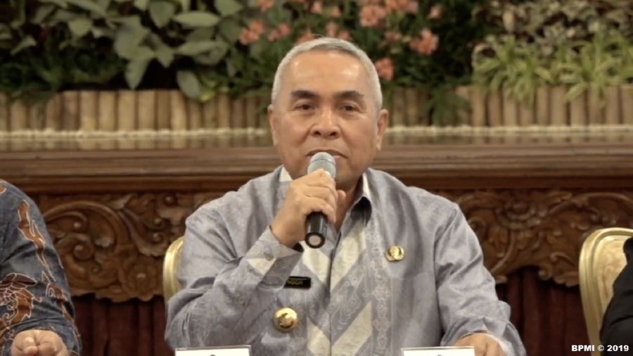 Gubernur Kalimantan Timur Isran Noor di Konferensi Pers Pemindahan Ibu Kota (Ist Youtube Setneg)