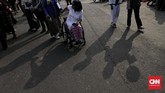 Rute pawai berawal dari Monas ke Bundaran Hotel Indonesia (HI). (CNN Indonesia/Adhi Wicaksono)