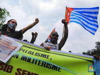 Kibarkan Bendera Bintang Kejora, Pemuda Papua Demo di Jakarta