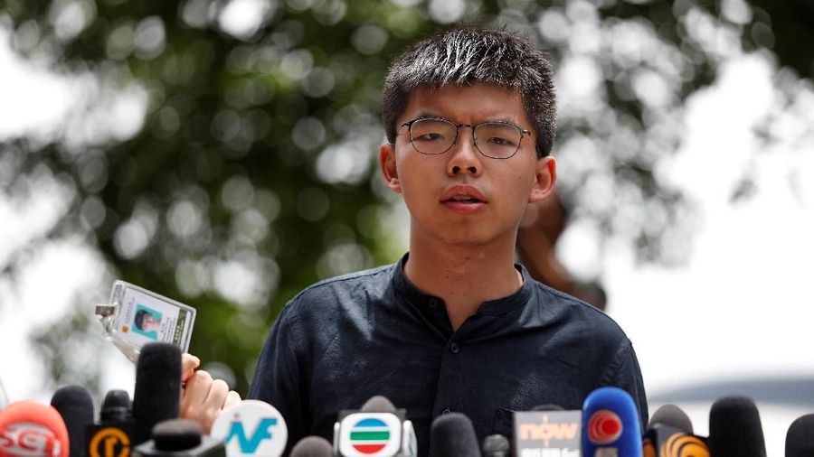 Joshua Wong, yang menggerakkan demonstrasi di Hong Kong, ditangkap pemerintah China Jumat (30/8/2019)