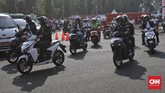 Konvoi sendiri dimulai pukul 07.00 WIB dan mengambil rute mulai dari Monas - Thamrin - Sudirman - Senayan dan kembali ke Monas.