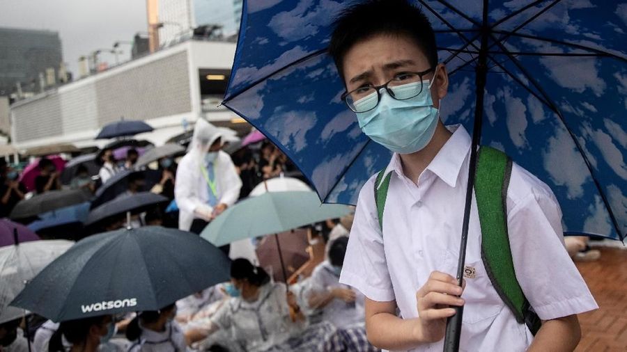 Ribuan pelajar sekolah termasuk mahasiswa di Hong Kong memboikot kelas