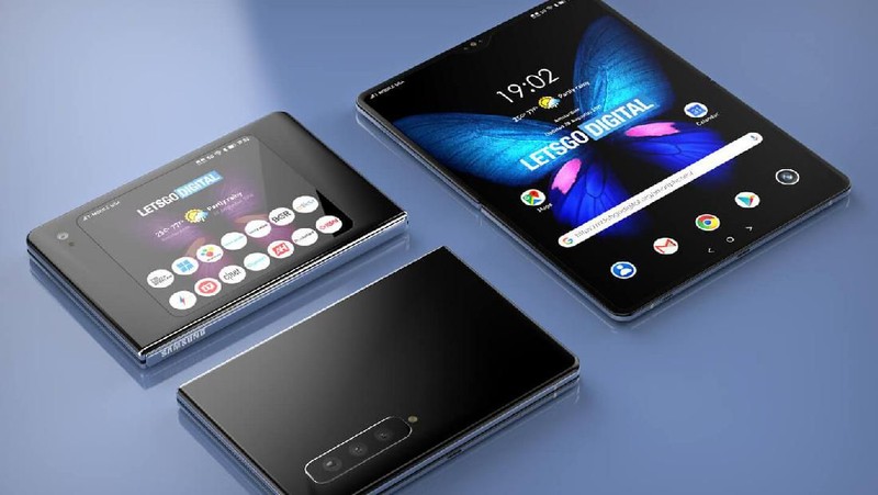 Sebuah situs LetsGoDigital memperlihatkan sebuah desain ponsel pengganti Samsung Galaxy Fold yaitu Samsung Galaxy Fold 2.