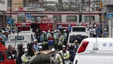 Kecelakaan kereta di Jepang jarang terjadi karena sistem dan keamanan yang cukup baik. (Photo by JIJI PRESS / JIJI PRESS / AFP) / Japan OUT