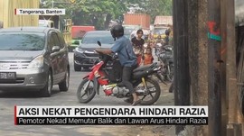 VIDEO: Aksi Nekat Pengendara Hindari Razia