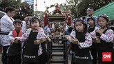 Festival Jak-Japan Matsuri digelar setiap tahunnya untuk memeringati hubungan persahabatan Indonesia dan Jepang. (CNN Indonesia/Bisma Septalisma)