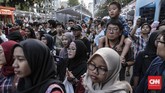 Exchange merupakan area untuk melihat atraksi kebudayaan Jepang, seperti pertunjukan bela diri Judo, atraksi Samurai asli dari Jepang, sampai pertunjukan parade Mikosh. (CNN Indonesia/Bisma Septalisma)