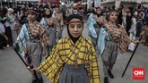Zona Stage menampilkan pagelaran seni dari Jepang dan Indonesia, seperti pertunjukan teater dan musik ala Jepang dan juga tari-tarian daerah Indonesia. Ada juga performance dari JKT 48 dan artis Eva Celia. (CNN Indonesia/Bisma Septalisma)