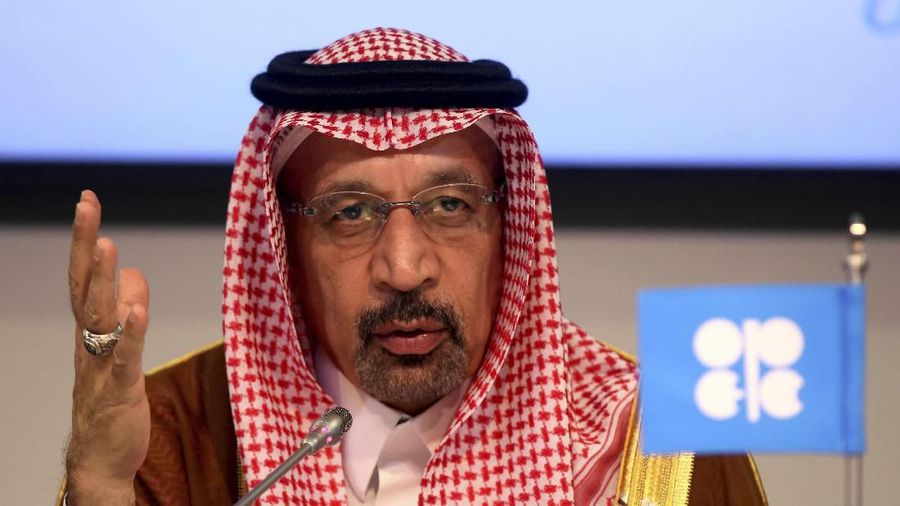 FILE - In this June 23, 2018 file photo, Saudi Energy Minister Khalid al-Falih attends a news conference in Vienna, Austria. On Sunday, Sept. 8, 2019, King Salman replaced the country's energy minister, al-Falih, with one of his own sons, naming Prince Abdulaziz bin Salman to one of the most important positions in the kingdom. (AP Photo/Ronald Zak, File)