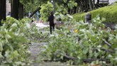 Topan Faxai yang berkecepatan 216 kilometer per jam sebelumnya menerjang prefektur Chiba, bagian utara Tokyo, (Photo by jiji press / JIJI PRESS / AFP)