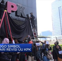 Tolak Revisi UU, KPK Tutup Logo