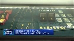 Harga Emas Antam Melemah 5 Hari Beruntun