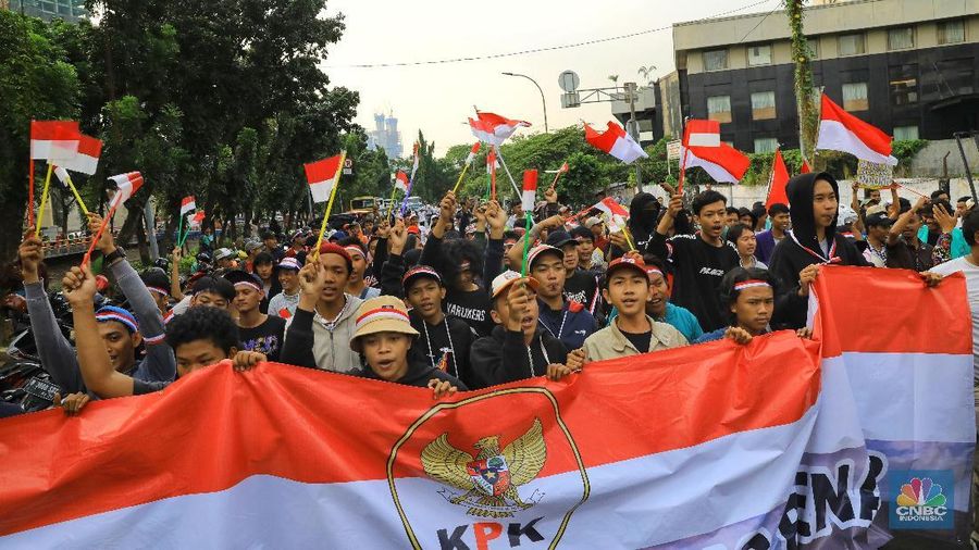 Demo susulan terjadi lagi di depan gedung Komisi Pemberantasan Korupsi (KPK)
