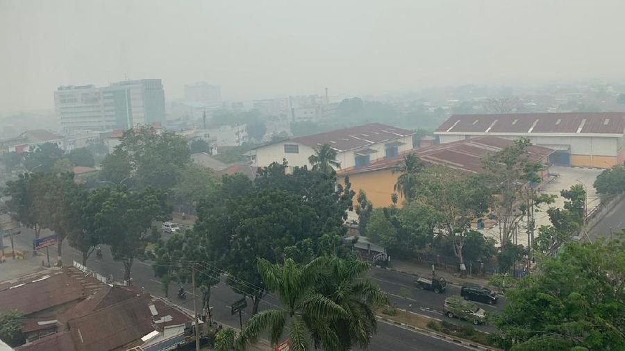 Mayoritas daerah di Riau memiliki kualitas udara yang berbahaya bagi manusia pada Jumat (13/9/2019), akibat asap yang menyebar dari kebakaran hutan.