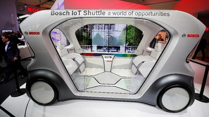 Bosch IoT shuttle is pictured at the 2019 Frankfurt Motor Show (IAA) in Frankfurt, Germany. September 10, 2019. REUTERS/Wolfgang Rattay