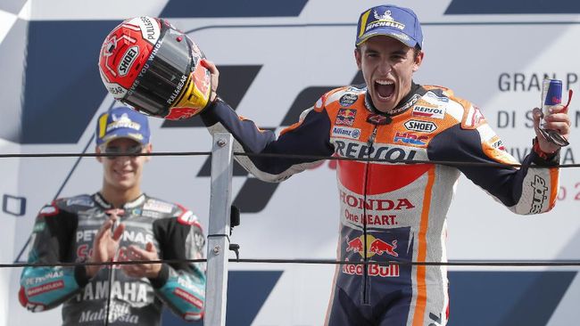 Menang MotoGP San Marino, Marquez Dicemooh Fan Rossi