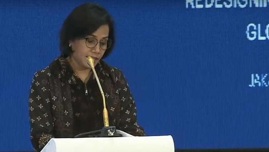 Menteri Keuangan Sri Mulyani Indrawati menjadi salah satu pembicara dalam 2019 CSIS Global Dialogue.