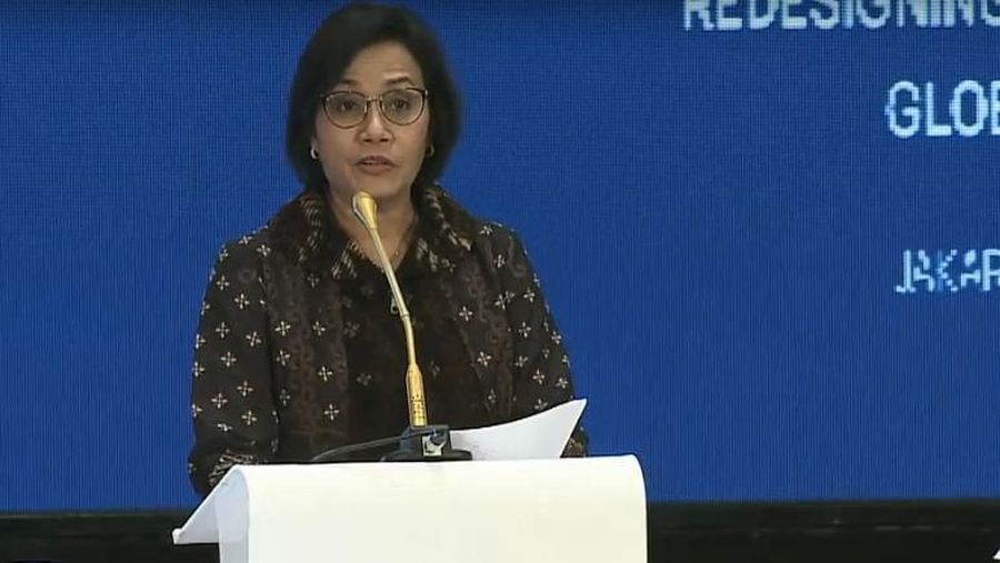 Menteri Keuangan Sri Mulyani Indrawati menjadi salah satu pembicara dalam 2019 CSIS Global Dialogue.